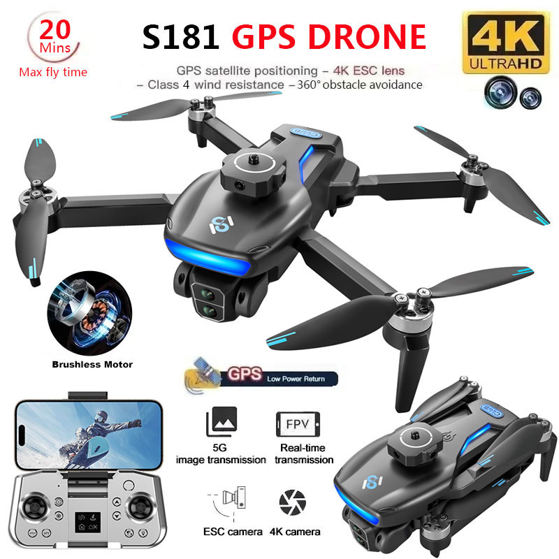 مروحية رباعية احترافية بدون فر - مراجعة Fpv Brushless Rc Drone 4K وسعره